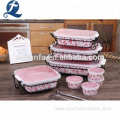Printed Ceramic Baking Dish Bakeware Set With Lid